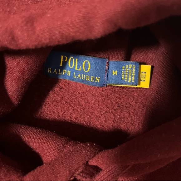 Polo Ralph Lauren Burgundy Hoodie with Polo Graphic - Picture 5 of 6